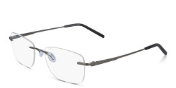 Pure Rimless Rectangle Eyeglasses in Gunmetal – Product Photo 2