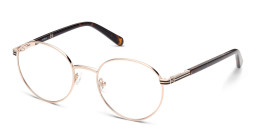 Shop Guess Round Eyeglasses in Gold online.