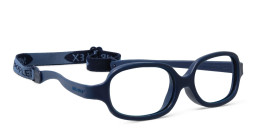 Mira Flex Kids Round Eyeglasses in Dark Blue – Product Photo 3