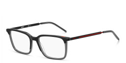 Hugo Boss Rectangle Eyeglasses in Transparent Grey & Black – Product Photo 2