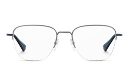 Polaroid Half-Rim Square Eyeglasses in Silver – Product Photo 1