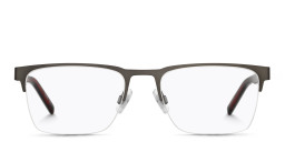 Hugo Boss Wide Half-Rim Rectangle Eyeglasses in Grey – Product Photo 1