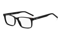 Shop Hugo Boss Wide Rectangle Eyeglasses in Black online.