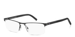 Tommy Hilfiger Wide Half-Rim Rectangle Eyeglasses in Grey – Product Photo 2