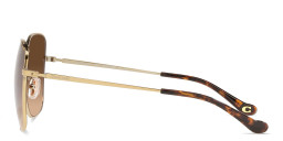 نظارات شمسية مربّعة كبيرة بالشعار المنقوش من كوتش بلون ذهبي - صورة المنتج 3