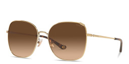 Coach Logo-Engraved Oversized Square Sunglasses in Gold – Product Photo 2