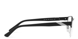 Shop Emporio Armani Half-Rim Wide Rectangle Eyeglasses in Matte Black online.
