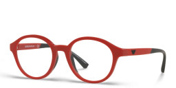 Emporio Armani Kids Round Eyeglasses in Dark Red – Product Photo 2