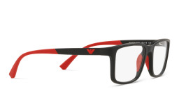 Emporio Armani Eagle Logo Kids Rectangle Eyeglasses in Matte Black – Product Photo 4