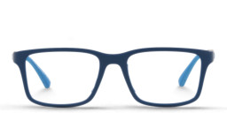 Emporio Armani Eagle Logo Kids Rectangle Eyeglasses in Blue – Product Photo 1