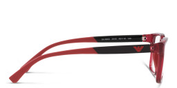 Shop Emporio Armani Rectangle Eyeglasses in Red online.