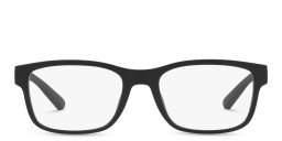 Shop Emporio Armani Wide Rectangle Eyeglasses in Matte Black online.