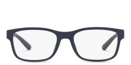 Emporio Armani Wide Rectangle Eyeglasses in Matte Blue – Product Photo 1