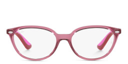 Ray-Ban Junior Cat Eye Eyeglasses in Transparent Pink – Product Photo 1