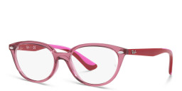 Ray-Ban Junior Cat Eye Eyeglasses in Transparent Pink – Product Photo 2