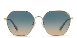 Coach Logo-Engraved Oversized Irregular Sunglasses in Gold – Product Photo 1