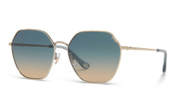 Coach Logo-Engraved Oversized Irregular Sunglasses in Gold – Product Photo 2