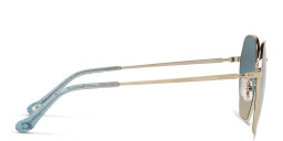 Coach Logo-Engraved Oversized Irregular Sunglasses in Gold – Product Photo 3