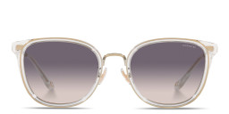 Shop Coach Logo-Engraved Square Sunglasses in Gold online.