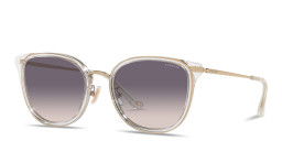 Shop Coach Logo-Engraved Square Sunglasses in Gold online.