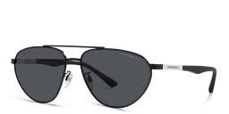 Emporio Armani Aviator Sunglasses in Matte Black – Product Photo 2