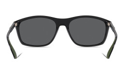 Emporio Armani Rectangle Sunglasses in Shiny Black – Product Photo 4