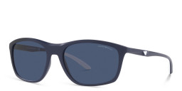 Emporio Armani Rectangle Sunglasses in Matte Blue – Product Photo 2