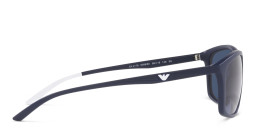 Emporio Armani Rectangle Sunglasses in Matte Blue – Product Photo 3