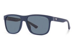 Emporio Armani Pillow Sunglasses in Matte Blue – Product Photo 3