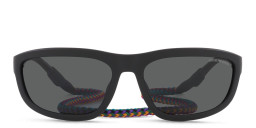 Emporio Armani Rectangle Sunglasses in Matte Black – Product Photo 1