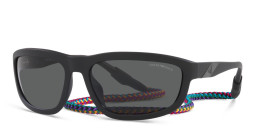 Emporio Armani Rectangle Sunglasses in Matte Black – Product Photo 2