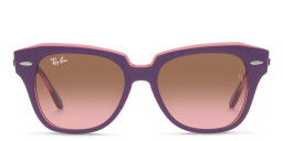 Ray-Ban Junior Kids Square Sunglasses in Violet On Transparent Pink – Product Photo 1