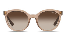 Shop Vogue Eyewear Round Sunglasses in Brown/Brown Gradient online.