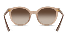 Shop Vogue Eyewear Logo-Print Round Sunglasses in Brown online.