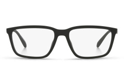 Shop Armani Exchange Logo-Print Wide Rectangle Eyeglasses in Black online.