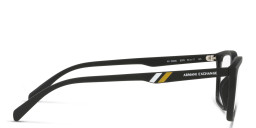 Shop Armani Exchange Logo-Print Wide Rectangle Eyeglasses in Black online.