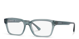 Emporio Armani Wide Rectangle Eyeglasses in Blue – Product Photo 2