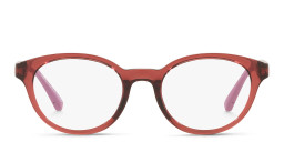 Emporio Armani Junior Kids Round Eyeglasses in Shiny Transparent Red – Product Photo 1