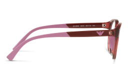 Emporio Armani Junior Kids Round Eyeglasses in Shiny Transparent Red – Product Photo 3