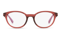 Emporio Armani Junior Kids Round Eyeglasses in Transparent Red – Product Photo 1