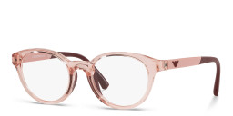 Emporio Armani Junior Eagle Logo Kids Round Eyeglasses in Pink – Product Photo 2
