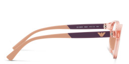 Emporio Armani Junior Kids Round Eyeglasses in Transparent Pink – Product Photo 3