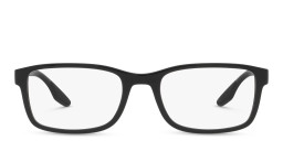 Prada Linea Rossa Wide Rectangle Eyeglasses in Black – Product Photo 1