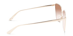 Shop Calvin Klein Square Sunglasses in Gold online.
