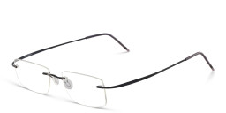 Shop Pure Rimless Rectangle Eyeglasses in Black online.