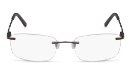 Shop Pure Rimless Rectangle Eyeglasses in Brown online.