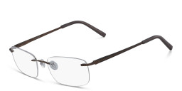 Shop Pure Rimless Rectangle Eyeglasses in Brown online.