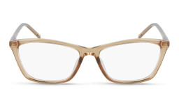 Shop DKNY Cat-Eye Eyeglasses in Transparent Brown online.