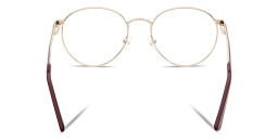 Guess Logo Lettering Round Eyeglasses in Burgundy Gold – Product Photo 4