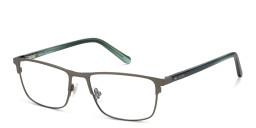 Fossil Wide Rectangle Eyeglasses in Silver – Product Photo 2